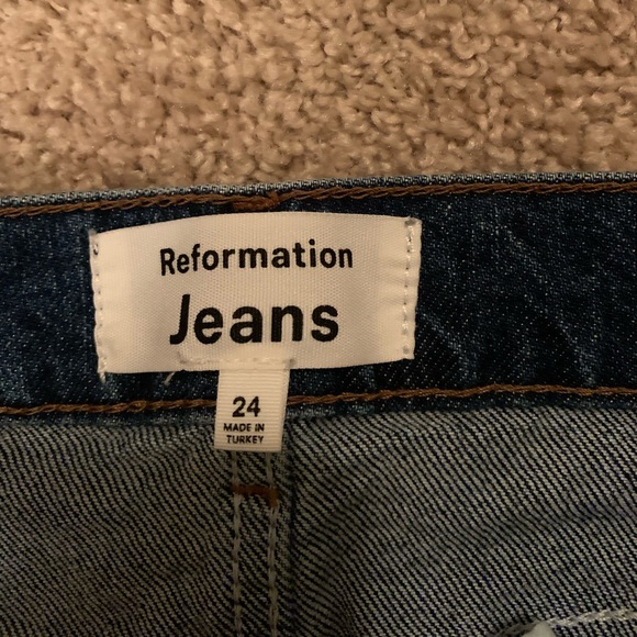 Reformation Liza ultra high rise, straight jeans in color, Newport. Size 24 - Picture 6 of 6